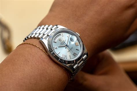 rolex day date platinum case thickness|Rolex Day-Date review.